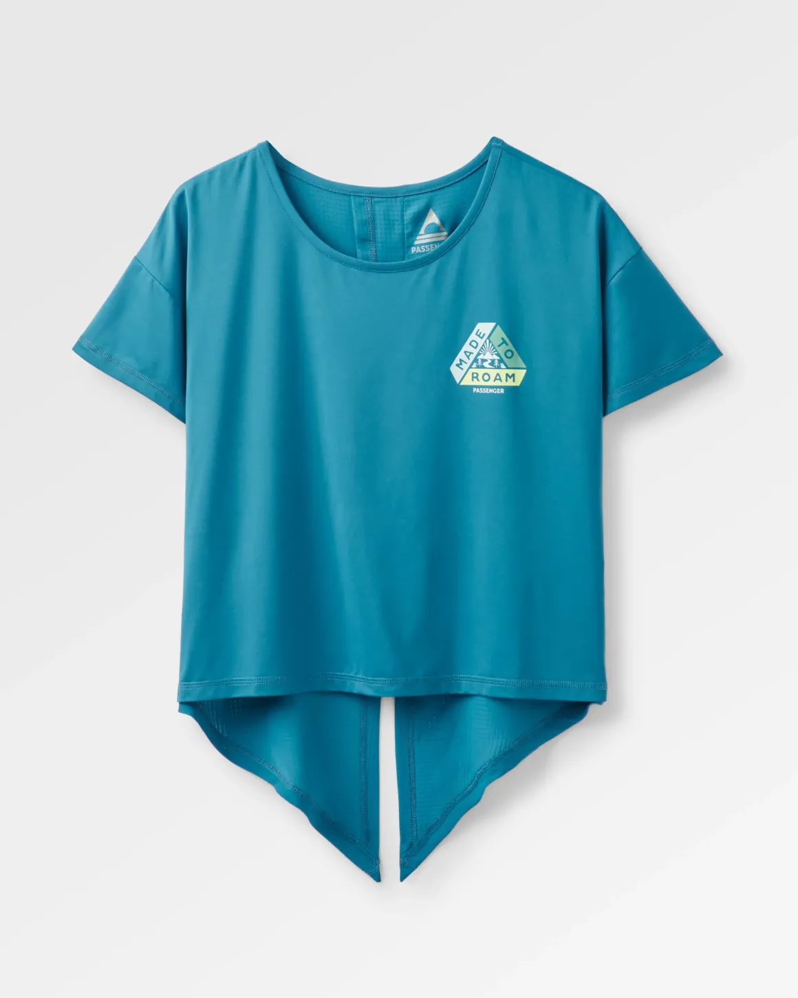 T-shirt Actif Recyclé avec Lien Chakra au Dos - Bleu Acier