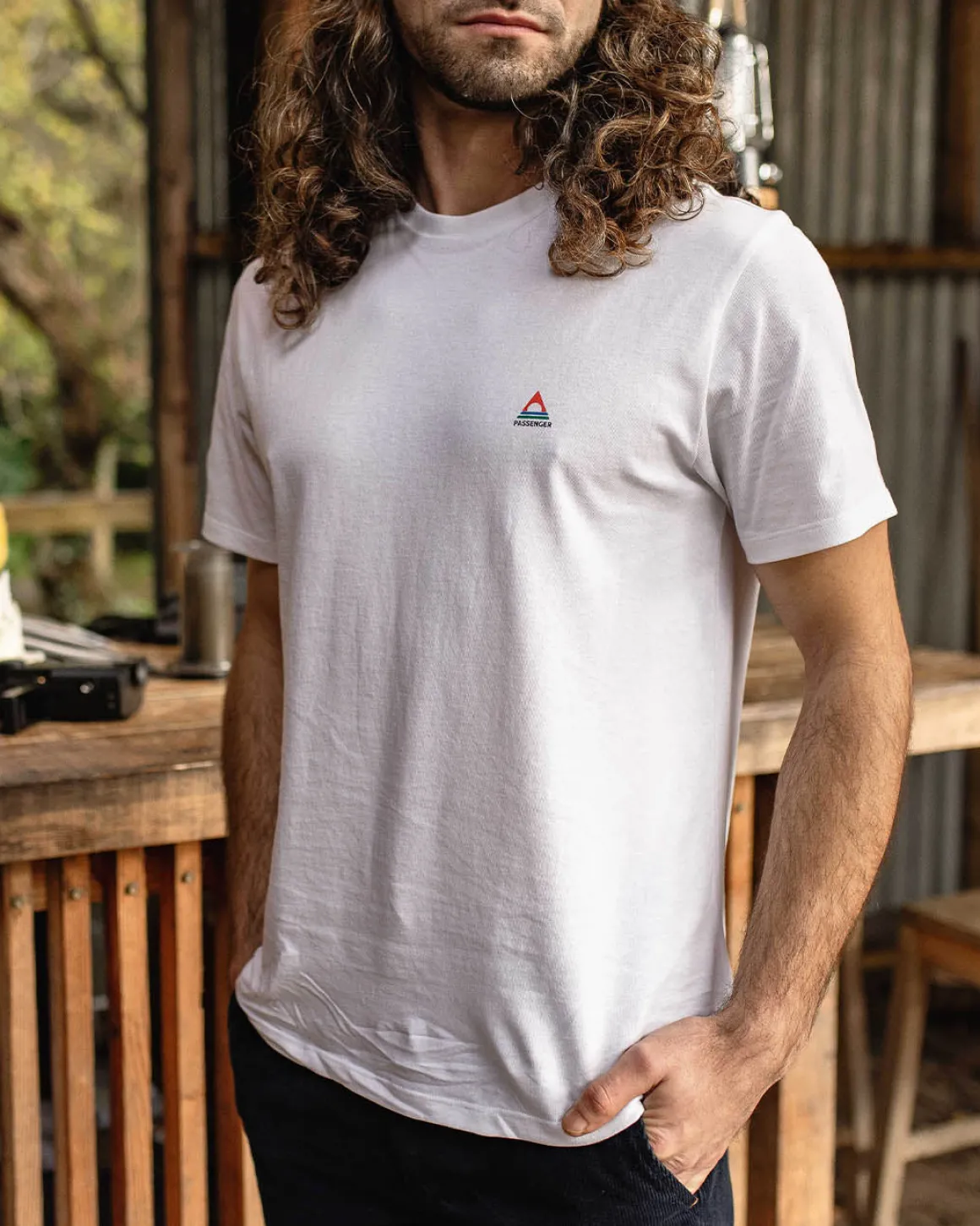 T-shirt en coton recyclé avec logo classique - Blanc