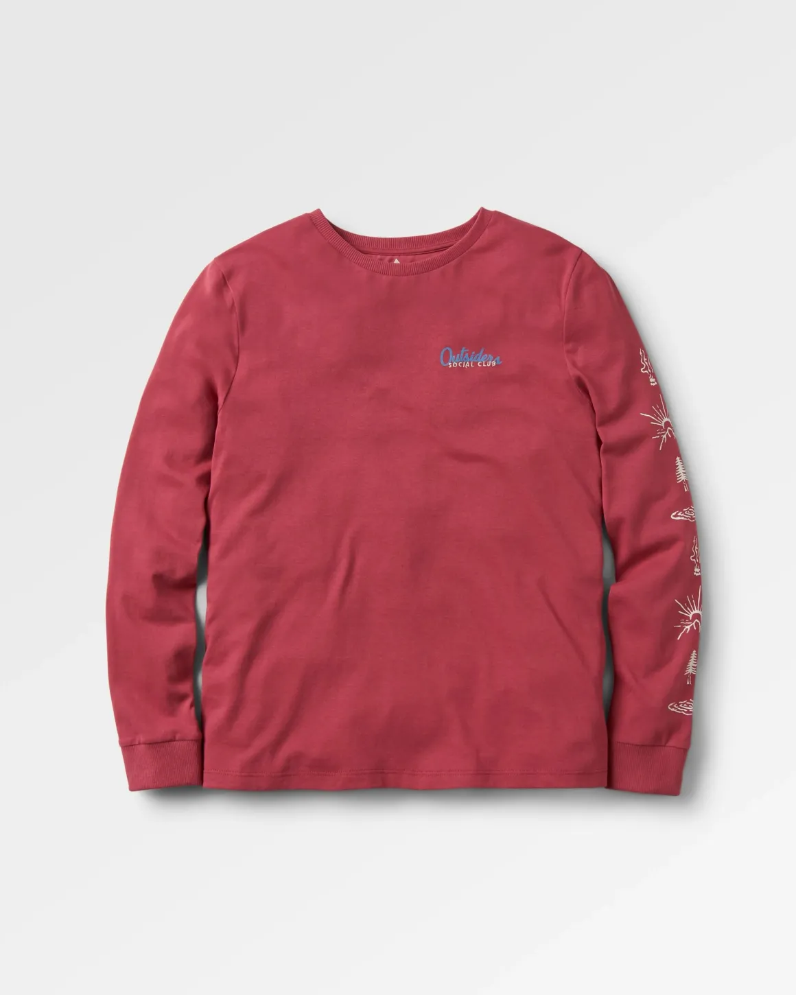 T-shirt manches longues en coton recyclé Dawn - Rouge Terre