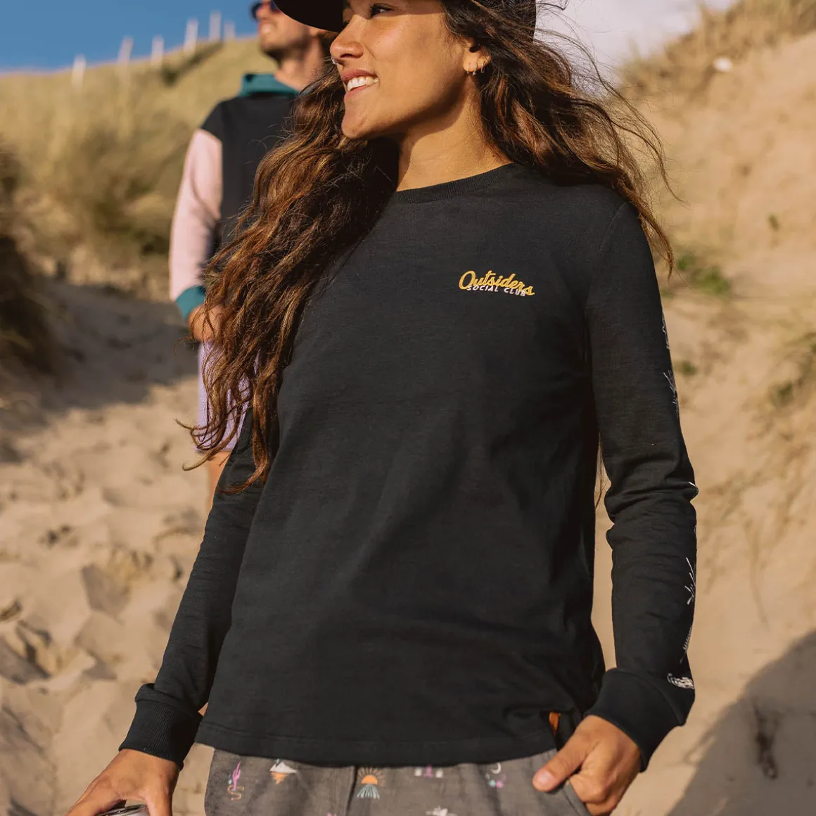 T-shirt manches longues en coton recyclé Dawn - Noir