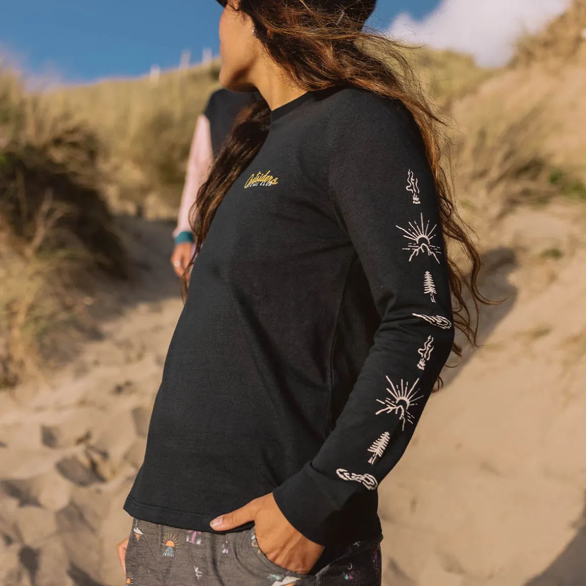 T-shirt manches longues en coton recyclé Dawn - Noir
