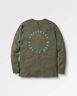 T-shirt manches longues recyclé Escapism - Olive poussiéreux