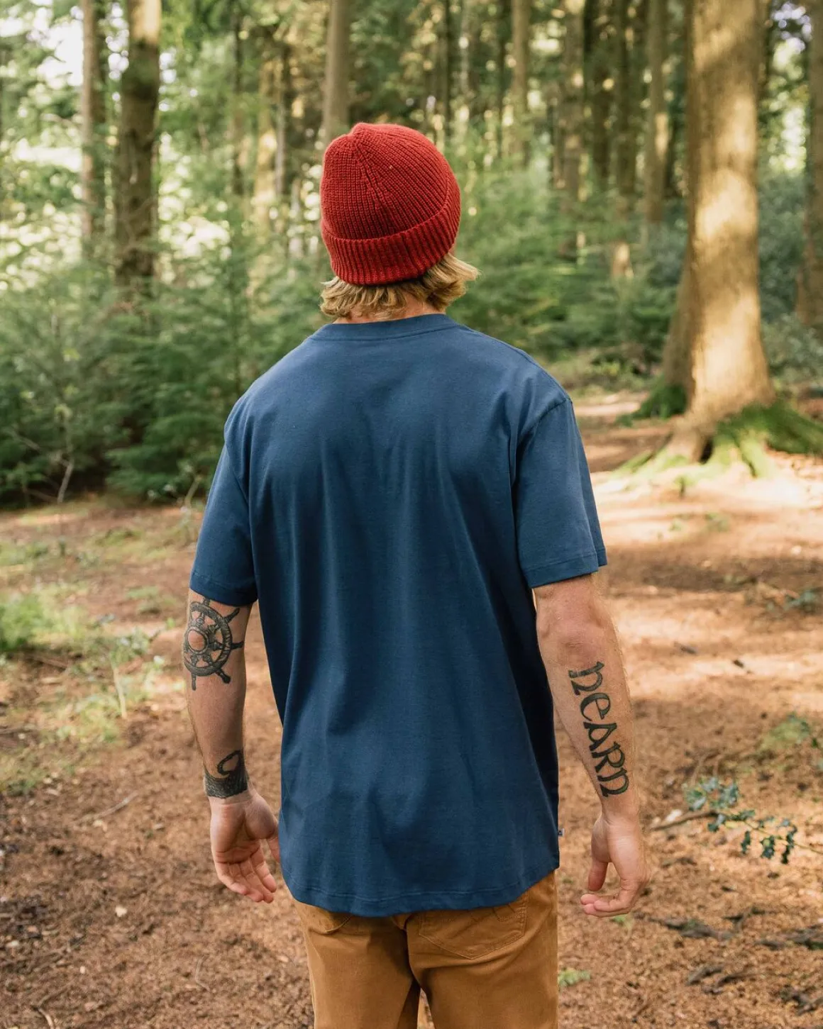 T-shirt Relaxed Fit Recyclé Heritage - Denim Foncé