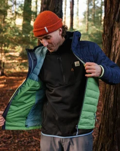 Veste en duvet recyclé Ashland - Rich Navy/Pear Green