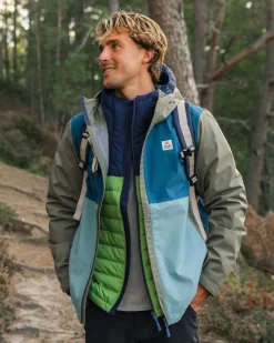 Veste Imperméable Recyclée Downpour - Tidal Blue/Arctic/Dusty Olive