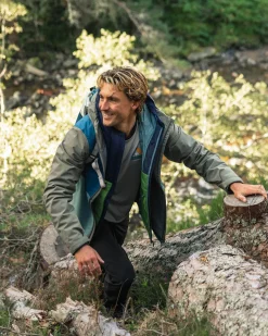 Veste Imperméable Recyclée Downpour - Tidal Blue/Arctic/Dusty Olive
