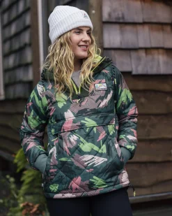 Veste Isolée Recyclée Océan 1/2 Zip - Montagne Abstraite Sapin