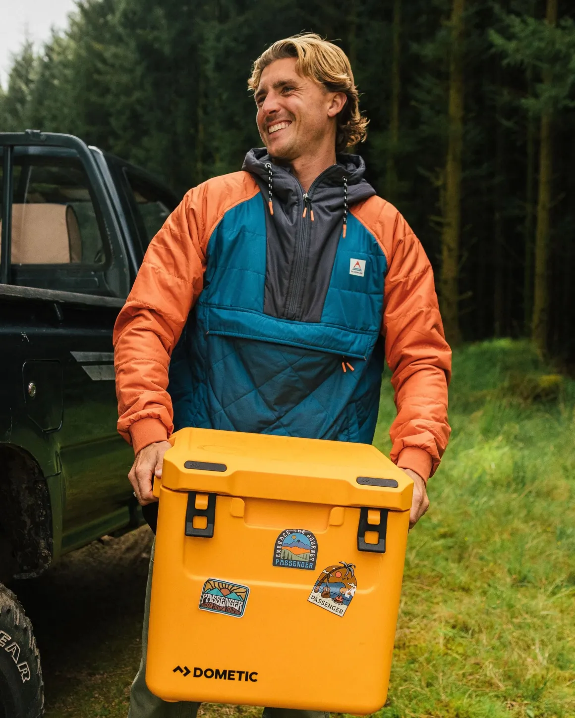 Veste Oceanic Recyclée Isolée 1/2 Zip - Bleu Tidal/Orange Brûlé