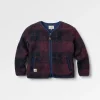 Veste Sherpa en Polaire Recyclée Tawny - Carreaux Prune Foncé/Marine Foncé