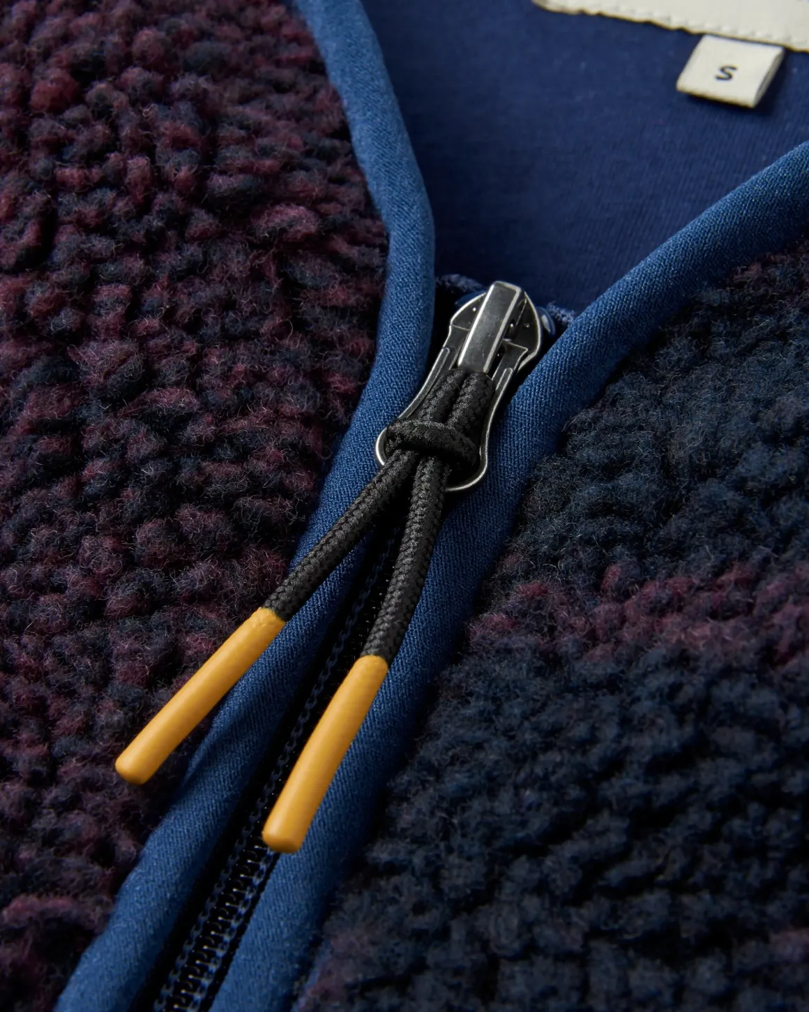 Veste Sherpa en Polaire Recyclée Tawny - Carreaux Prune Foncé/Marine Foncé