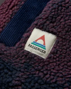 Veste Sherpa en Polaire Recyclée Tawny - Carreaux Prune Foncé/Marine Foncé
