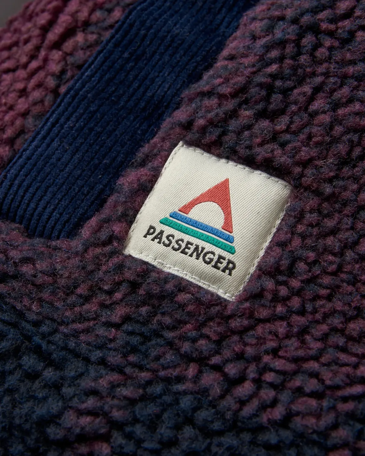Veste Sherpa en Polaire Recyclée Tawny - Carreaux Prune Foncé/Marine Foncé